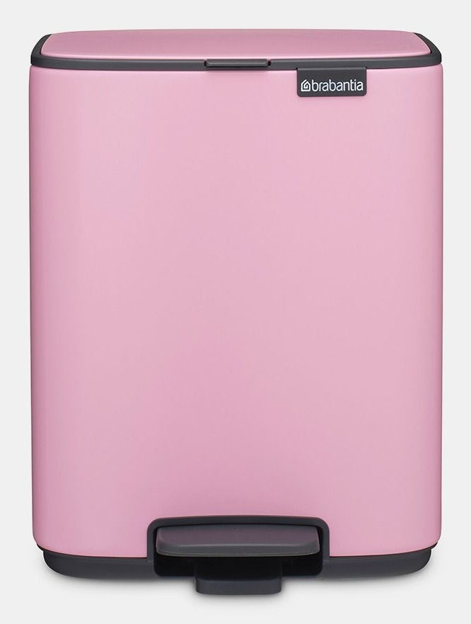 Brabantia Treteimer Bo – 7 l – Stahl, rechteckig – rosa – Soft-Close
