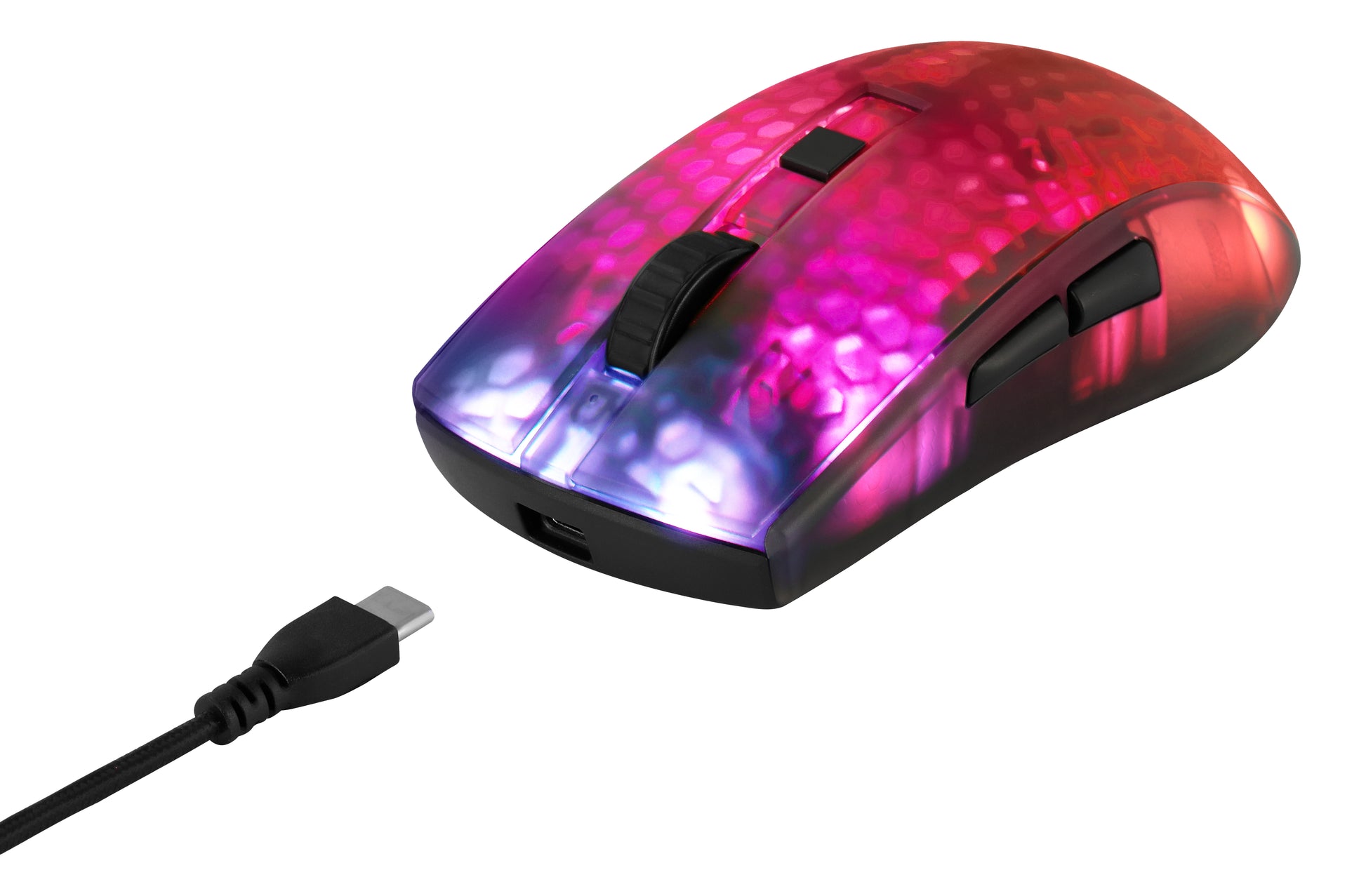 Deltaco Gaming DM320 – Gaming-Maus – Kabellos (2,4 GHz), 10000 DPI, RGB-Beleuchtung, rechts, Schwarz