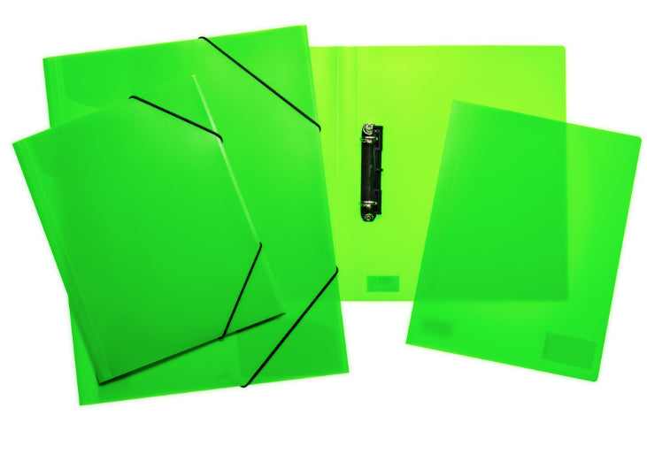 HERMA Ringbuch – A4 Hochformat – 2-Ring, Rücken 35 mm – Neongrün, Kunststoff, mit Niederhalter