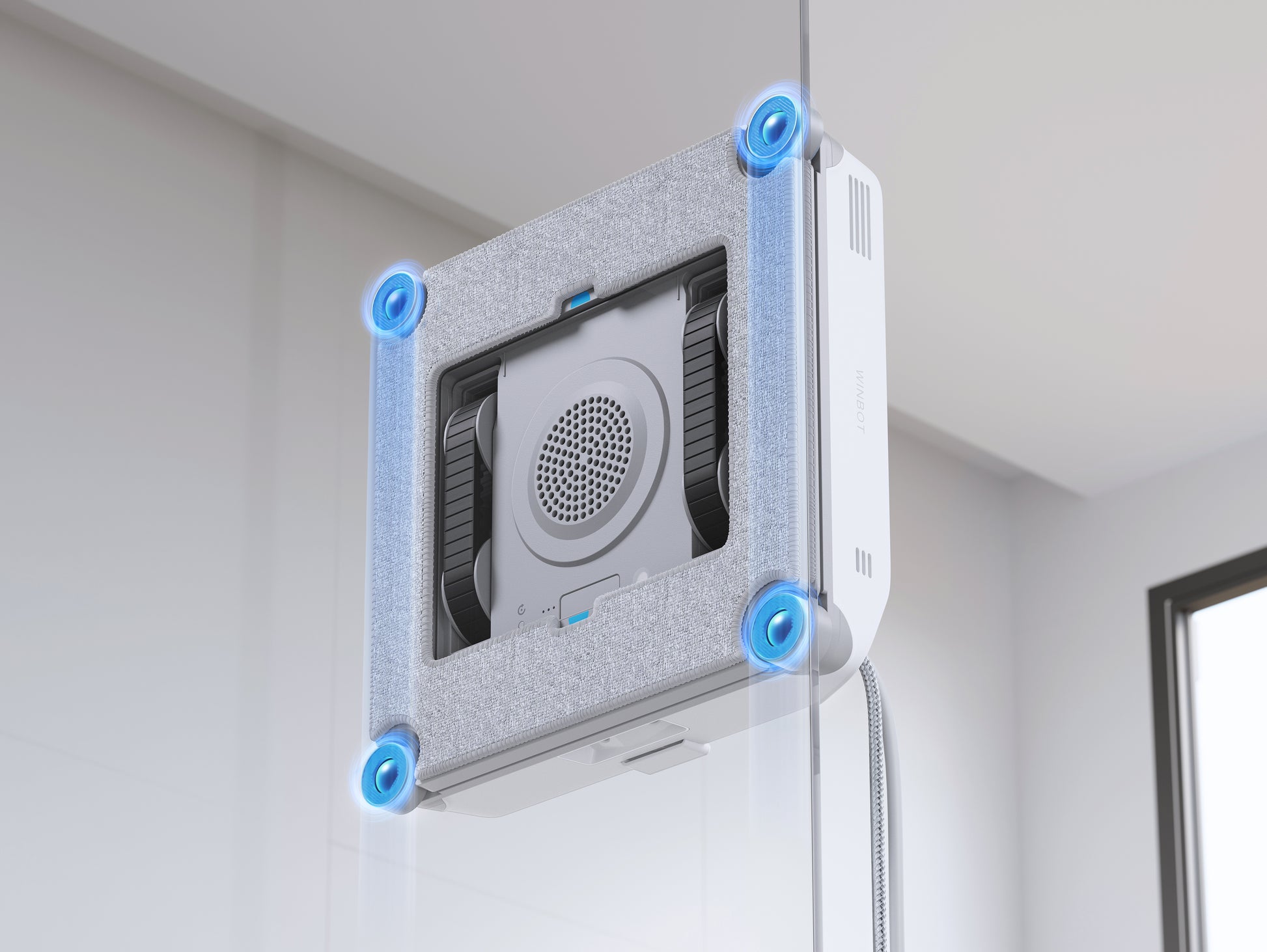 Ecovacs Fensterreiniger WINBOT MINI 2 – 0,23 l – weiss/grau – Akku – 21,5 × 21,5 × 5,5 cm