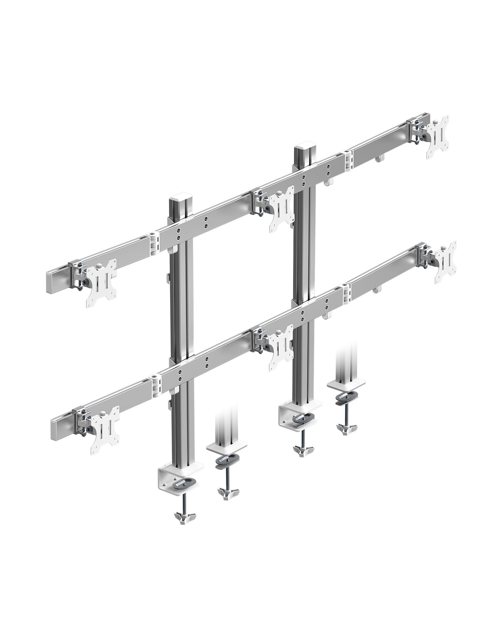 ICY BOX Diamond Stand 666 – Monitorarm Tischhalterung – 6 Monitore – bis 32" – VESA 75×75/100×100 mm
