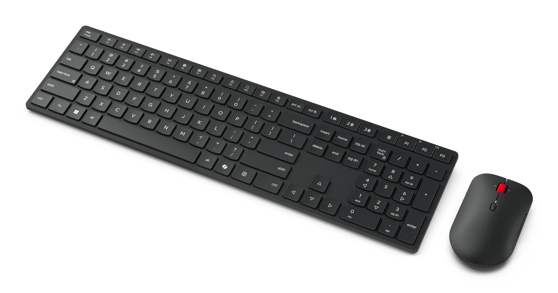 Lenovo Pro Combo – Tastatur- und Maus-Set – Bluetooth & 2,4 GHz USB-A (Empfänger) – QWERTY (US-INT) – Schwarz