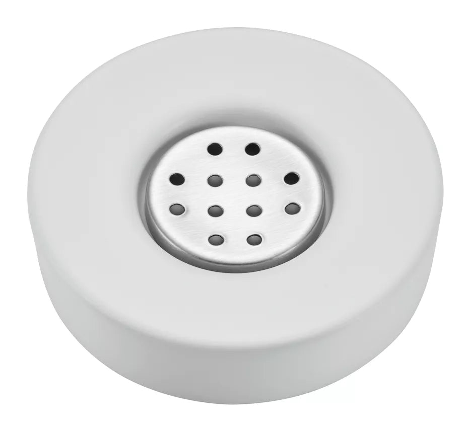 Diaqua Seifenschale Zylo – Ø11,5×3 cm, Keramik/Metall, Weiss, rund
