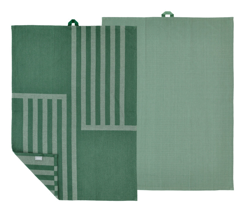 Södahl Geschirrtuch Reflection – 50 × 70 cm, Kieferngrün, Baumwolle, 2er-Set