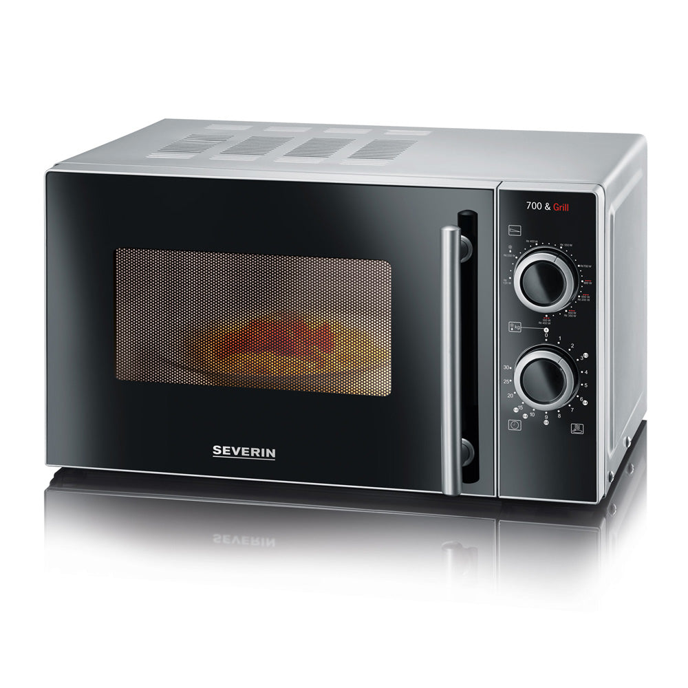 Severin Grill-Mikrowelle MW 7875 – 20 l, Grill, 700 W – silber