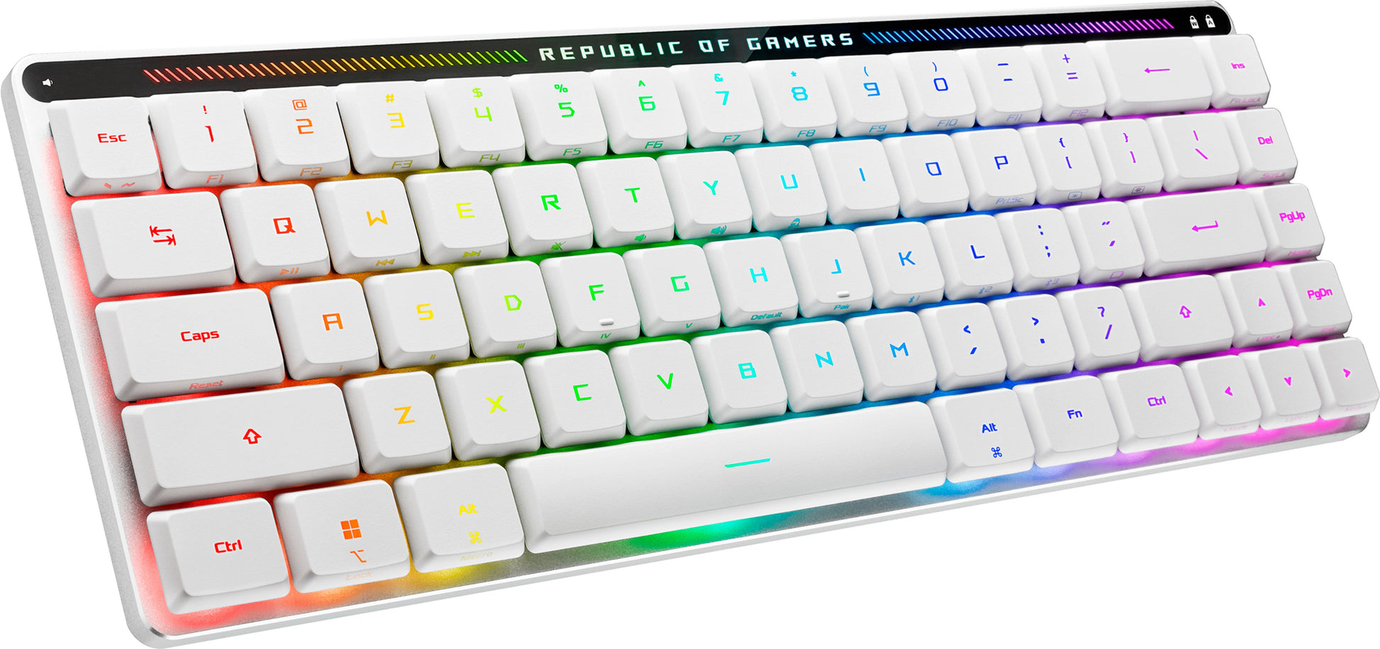 ASUS ROG Falchion RX – Gaming-Tastatur 65% – Mechanisch, RGB – Bluetooth & 2,4 GHz USB-A (Empfänger) – Weiss