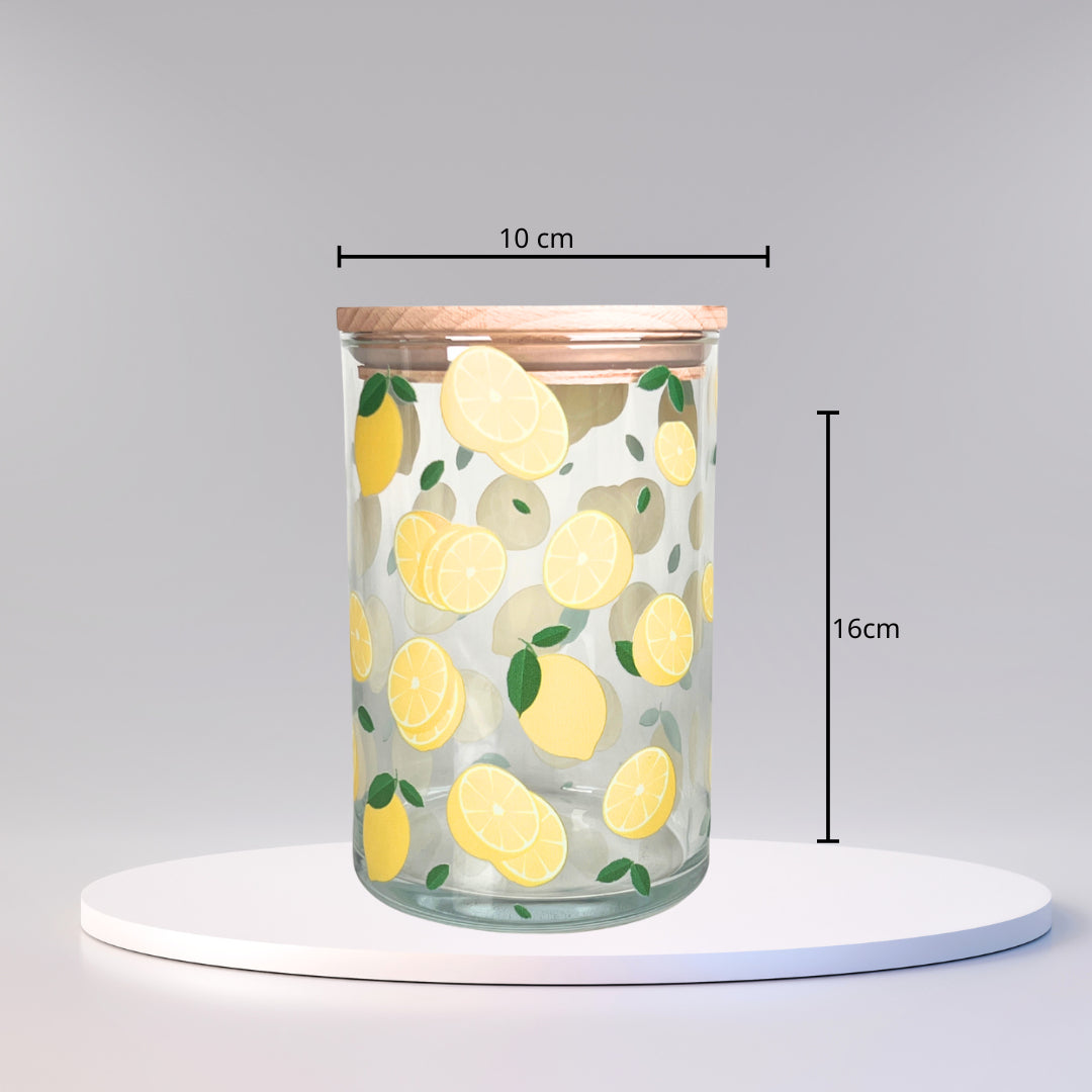 Wunderle Vorratsdose 880 ml, Ø 10 × 16 cm, Glas, Buche-Deckel