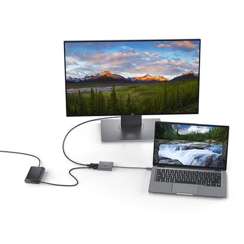 DELL USB-C-zu-HDMI/DisplayPort-Adapter – 4K (3840 × 2160) – USB-C (USB 3.2 Gen 2, 10 Gbit/s) – Schwarz
