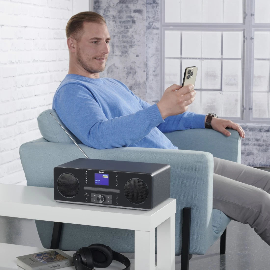 Hama DR1560CBT – DAB+/UKW-Tischradio, Bluetooth, CD – Schwarz/Grau