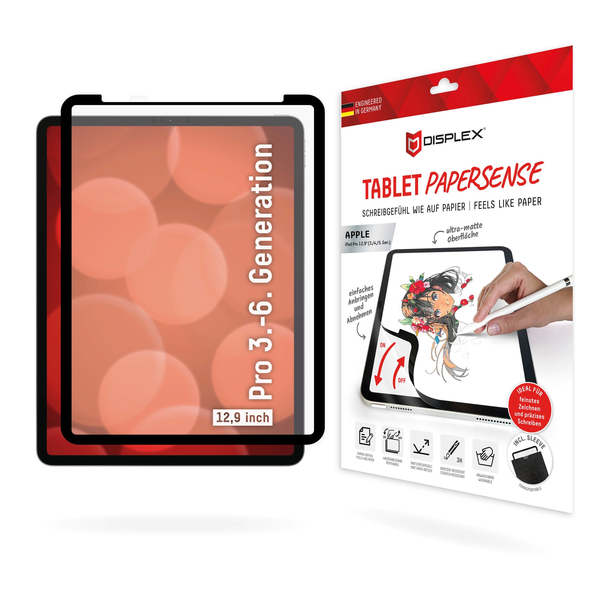 E.V.I. Panzerglas für iPad Pro 12,9" (3.–6. Gen.) – 5H, Anti-Fingerprint