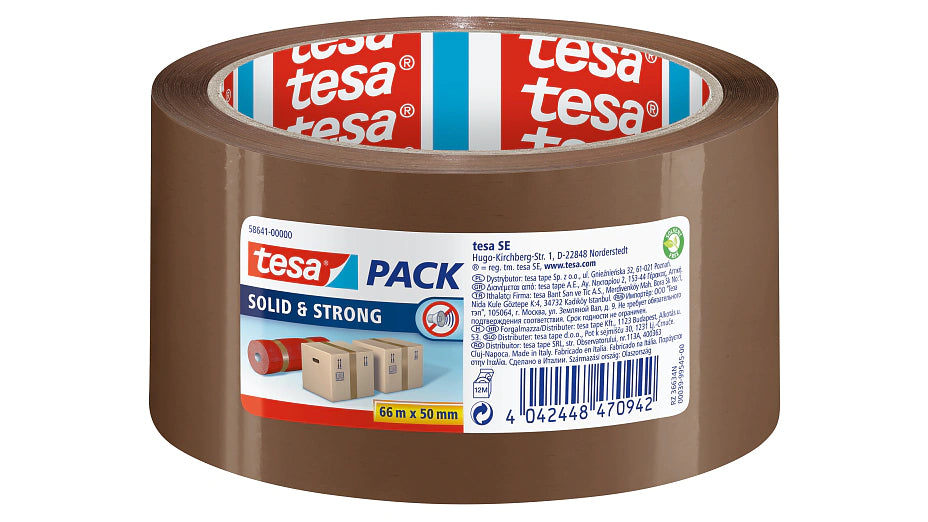 TESA Verpackungsklebeband, PP, Braun – 50 mm × 66 m – 1 Stück