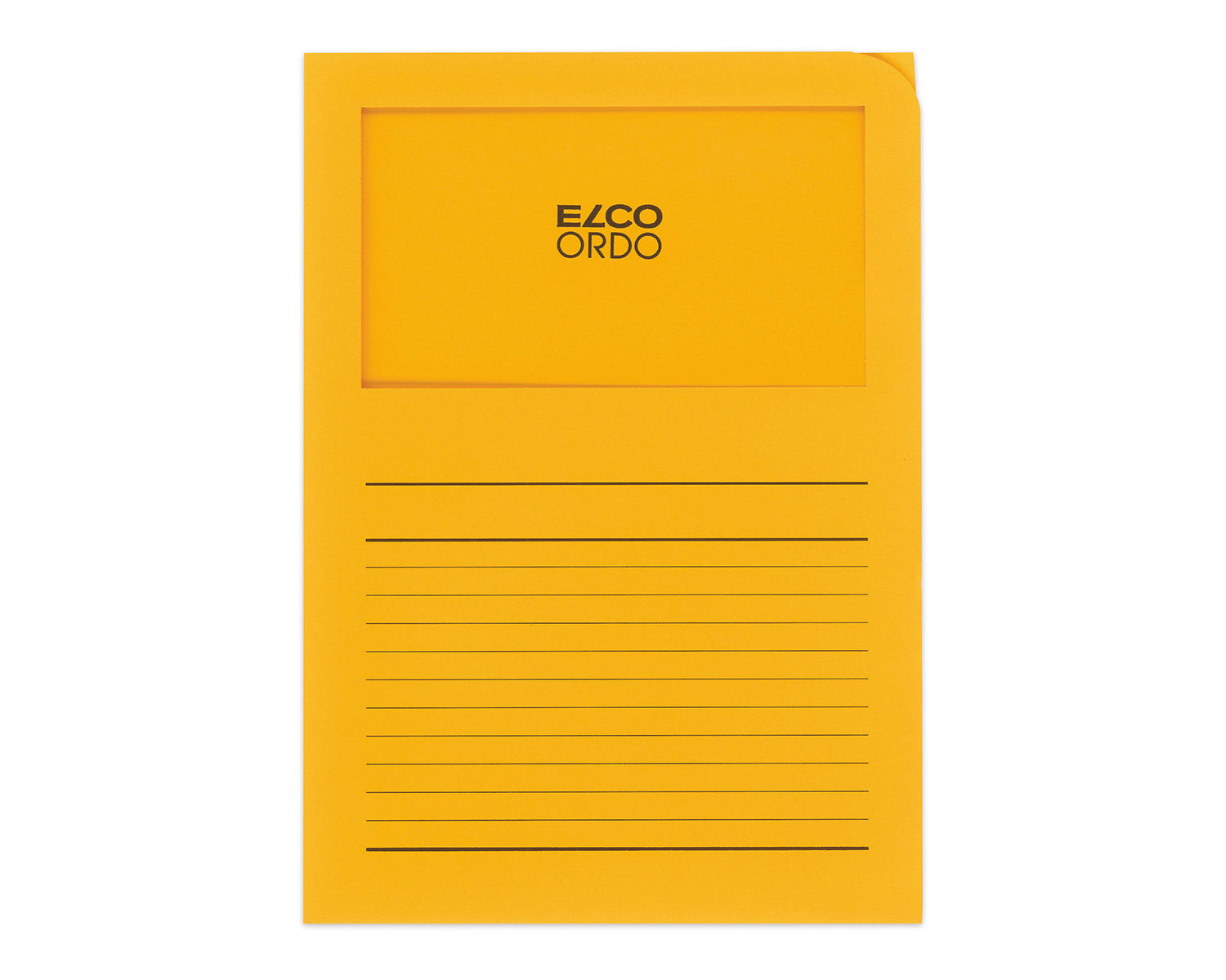 Elco Sichtmappe A4 – Goldgelb, Papier, Sichtfenster, Beschriftungsvordruck, 10er-Pack