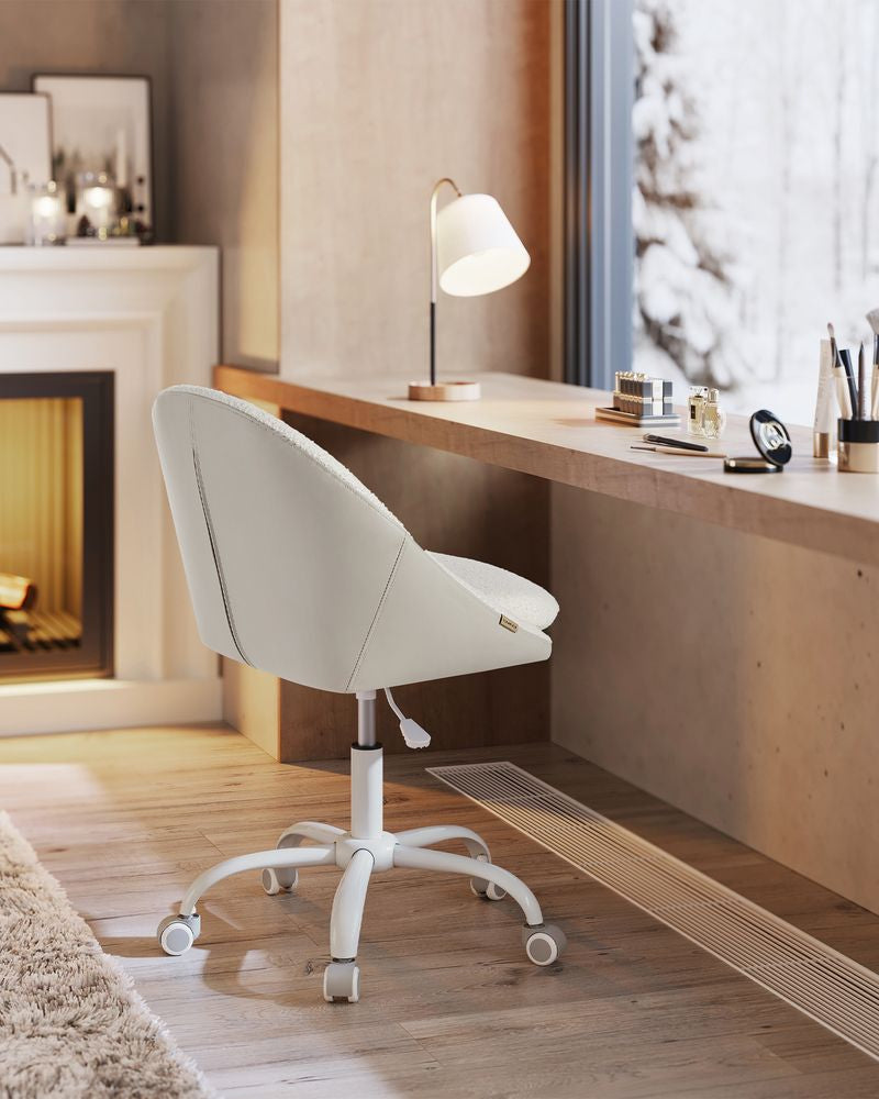 Songmics Konferenzstuhl Cappuccino – 56 × 60 × 83-93 cm, beige-creme