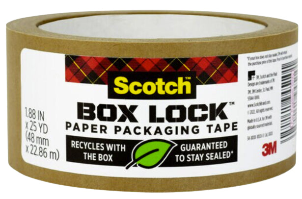 Scotch Papier-Verpackungsband Box Lock – 48 mm × 22,8 m, braun, eco:plus