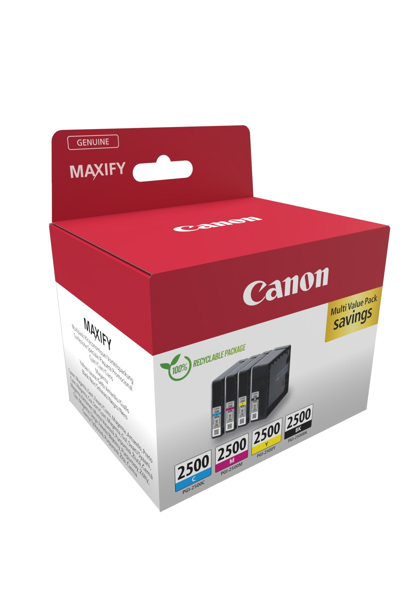 Canon Tintenpatronen-Multipack PGI-2500, CMYK – für PGI-2500