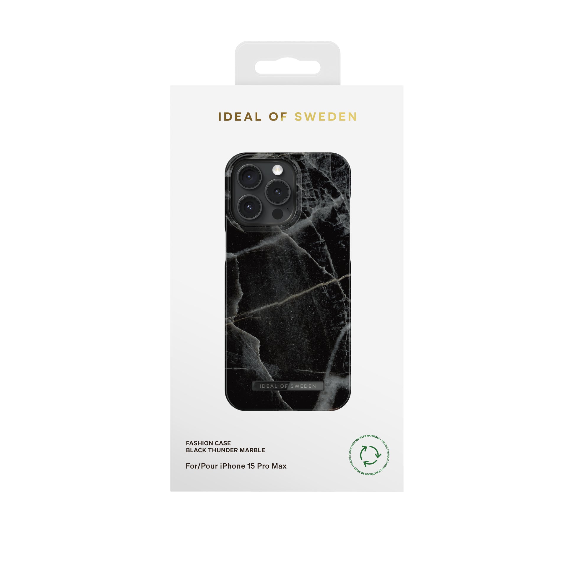 Ideal of Sweden – Backcover – für Apple iPhone 15 Pro Max – Black Thunder Marble – Polyester