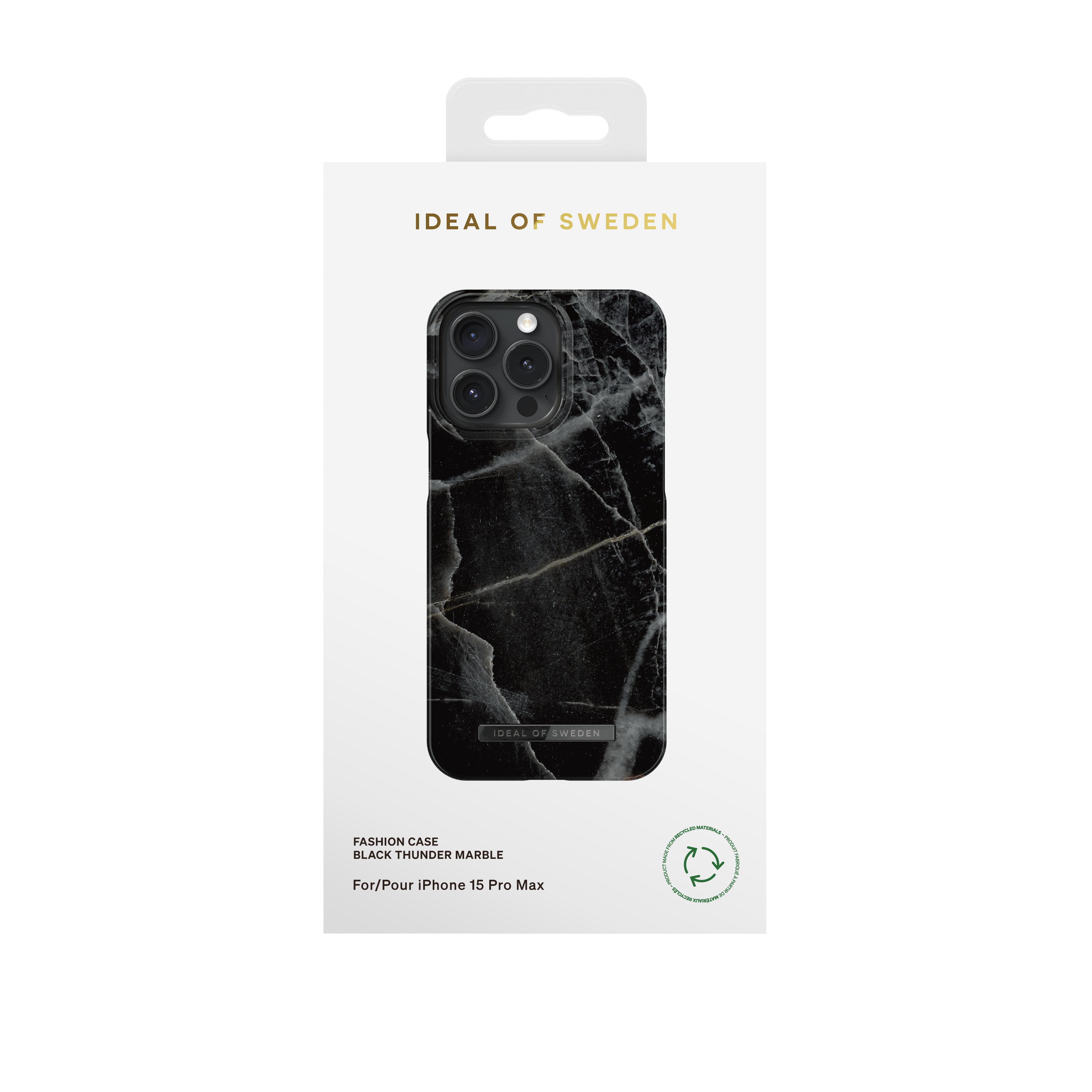 Ideal of Sweden – Backcover – für Apple iPhone 15 Pro Max – Black Thunder Marble – Polyester