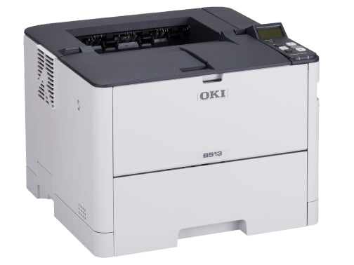 OKI B513dn – A4, S/W, Duplex, 45 S./Min., 1200 × 1200 dpi, LAN/USB, Papier: 530 Blatt