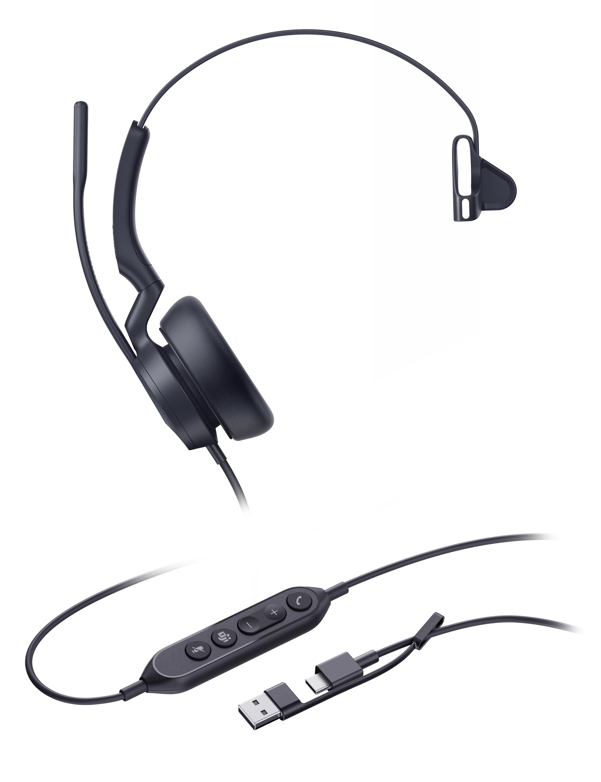 Yealink UH46 – Mono Headset – USB‑C/USB‑A – für Microsoft Teams