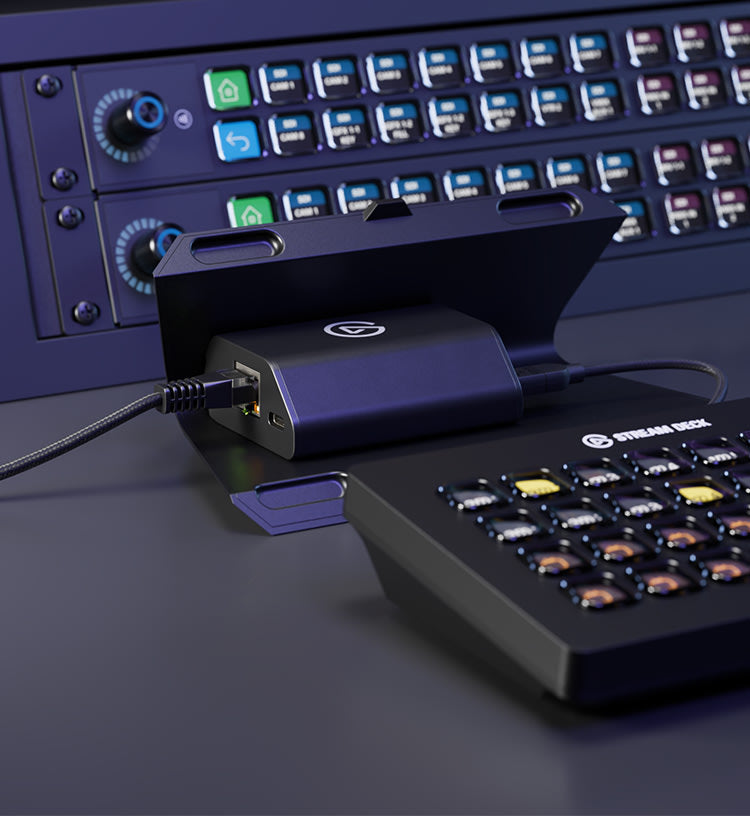 Elgato Stream Deck Network Dock – Netzwerkadapter USB-C zu RJ-45 – für PC und Mac – Schwarz