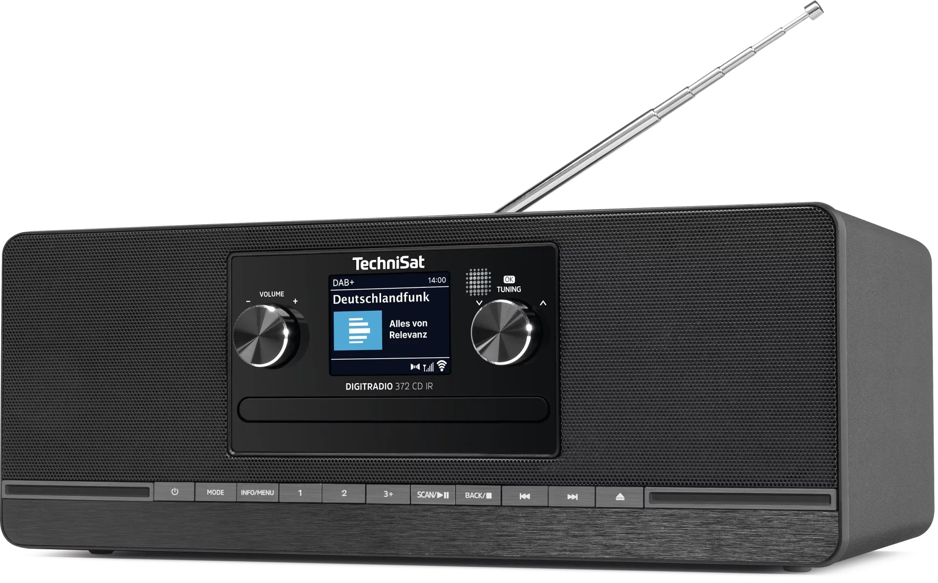 TechniSat DigitRadio 372 CD IR – Internetradio, DAB+/UKW, Bluetooth, WLAN – Schwarz
