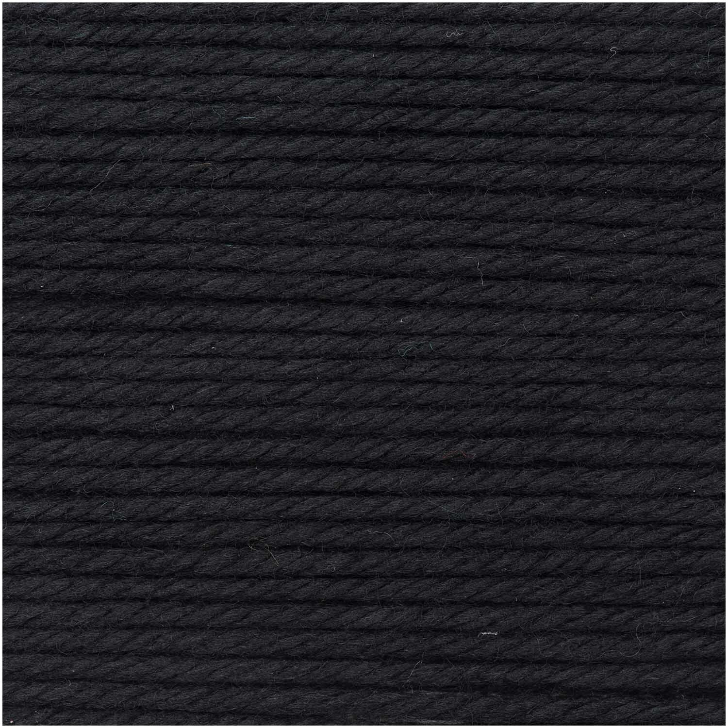 Rico Design Essentials Mega Wool Chunky Wolle Schwarz – 100 g, 125 m, Nadel 6 mm, 55% Schurwolle/45% Polyacryl