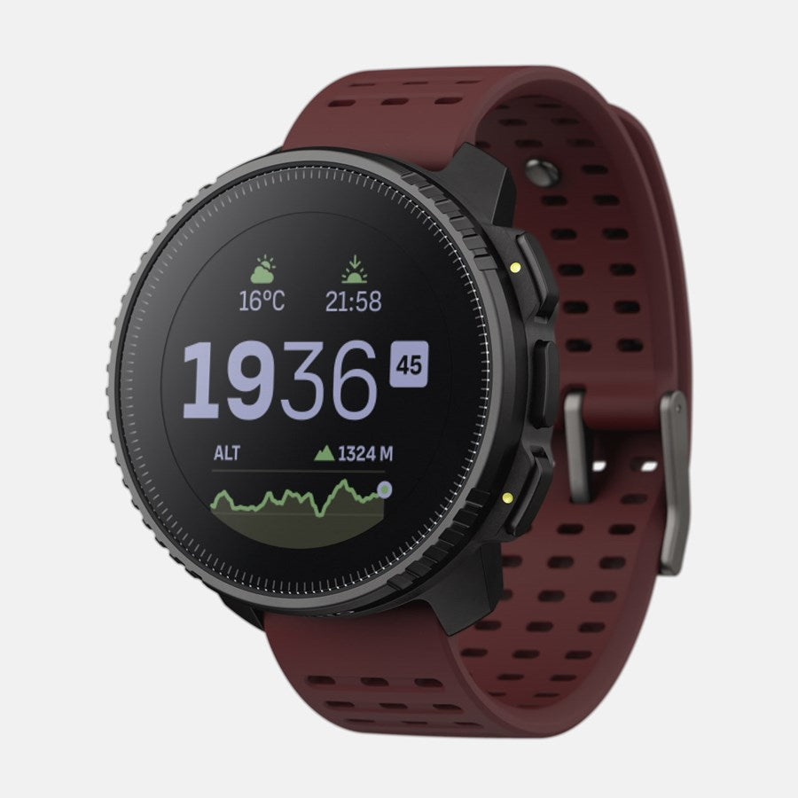 Suunto Vertical 49 mm GPS – Glasfaserverstärktes Polymer Schwarz, Sportband, Bordeaux, S/M, 100 m