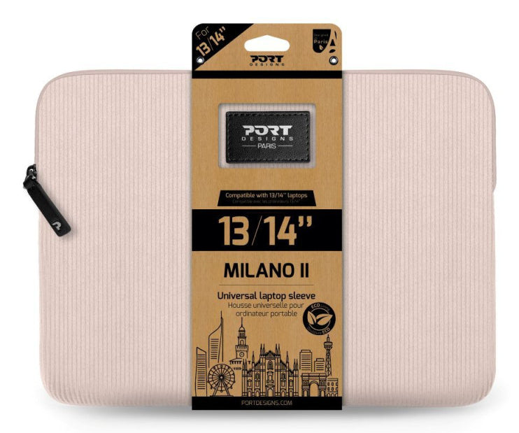 Port Designs Milano II ECO Notebook-Schutzhülle für Notebooks bis 14" – Blush Pink