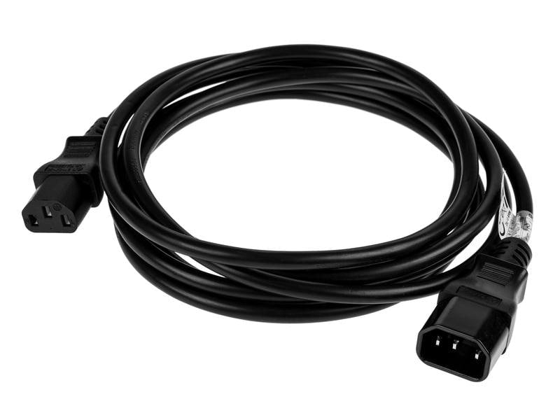 Furber. Netzkabel – IEC C14 zu IEC C13, 3 m, 2,5 A, schwarz