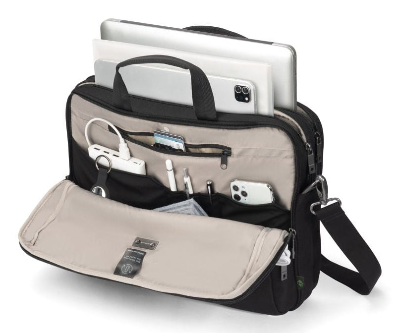 DICOTA Top Traveller FIVE Notebook-Tasche für Notebooks bis 16" – abschliessbar, Trolley-Band – schwarz