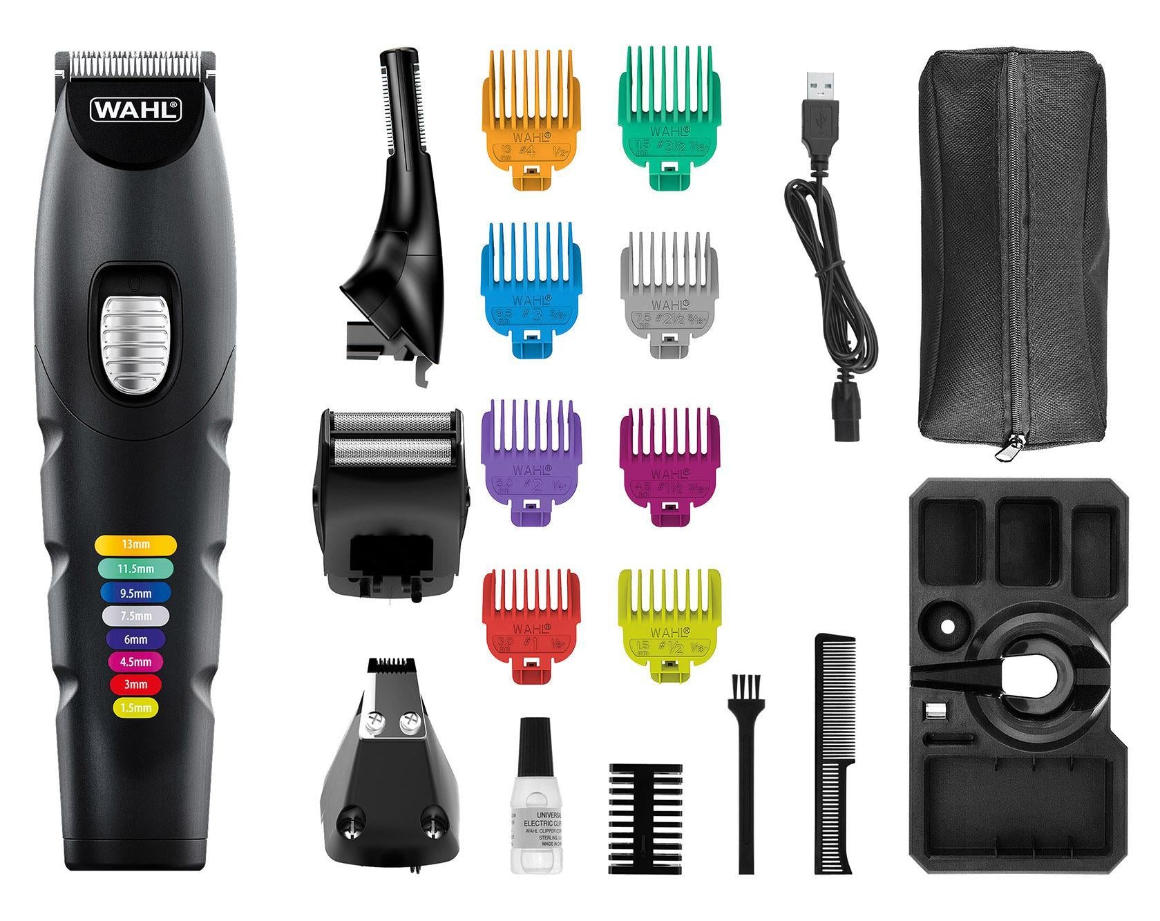 Wahl Barttrimmer Color Trim Adv. – Akku 240 min, 1,5–13 mm, 8 Längenschritte – schwarz