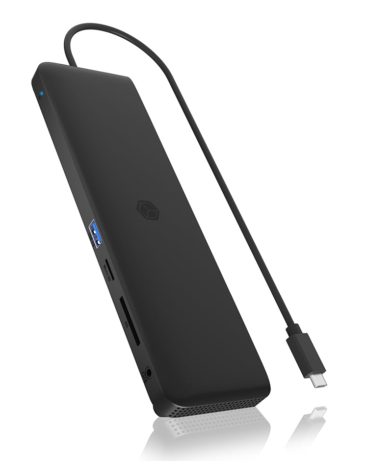 ICY BOX IB-DK2116-C Dockingstation – USB-C, 1× DP, 2× HDMI, 4× USB-A, 100 W PD, GbE, SD/microSD, 3,5 mm Audio