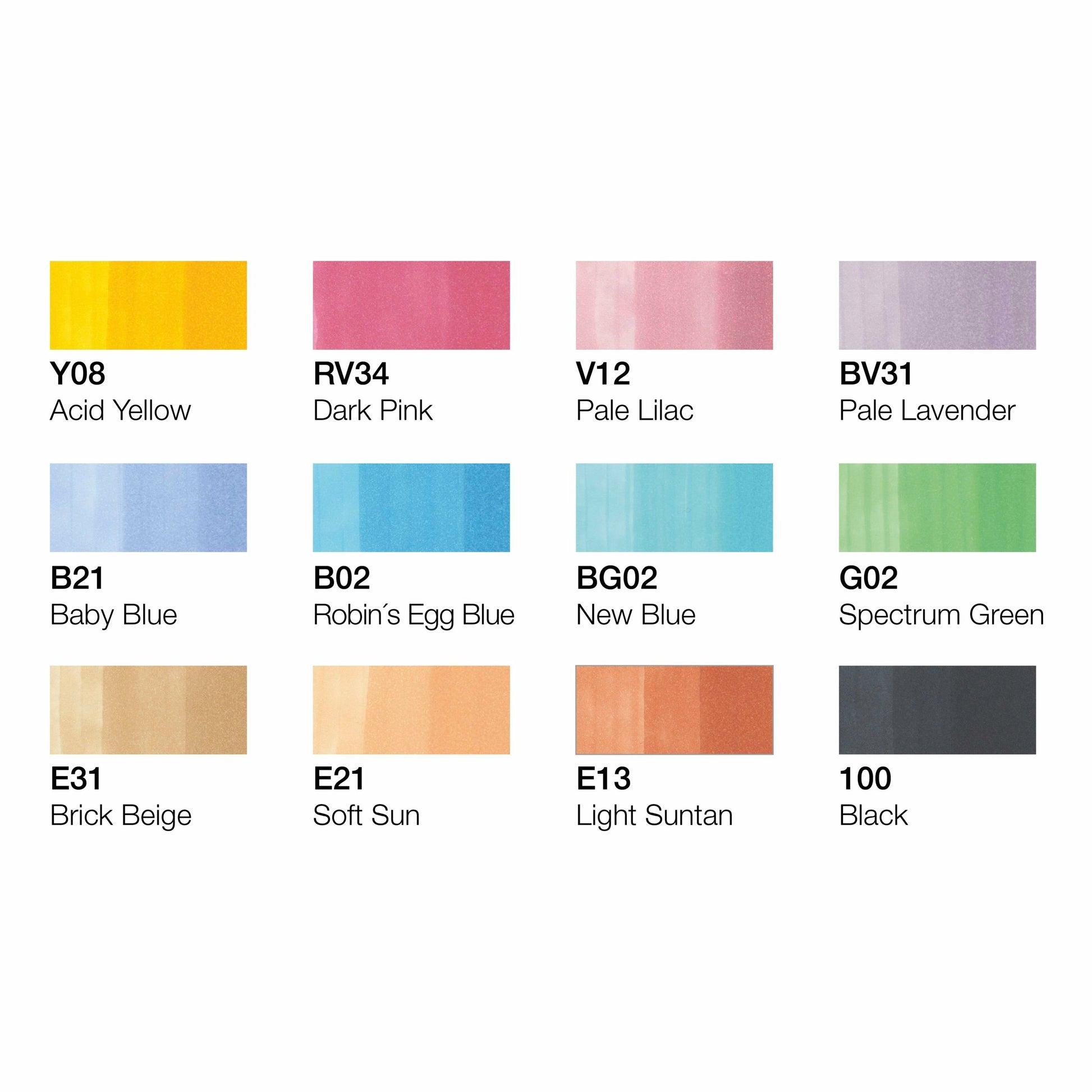 Copic Marker Classic – Pastell, 12er