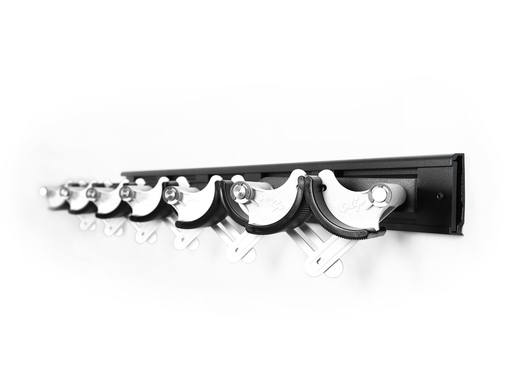 Flip Clip Wandgarderobe 6 Haken – Glasfaser/Stahl/Polyamid/Aluminium/Gummi – weiss – 985 × 100 mm