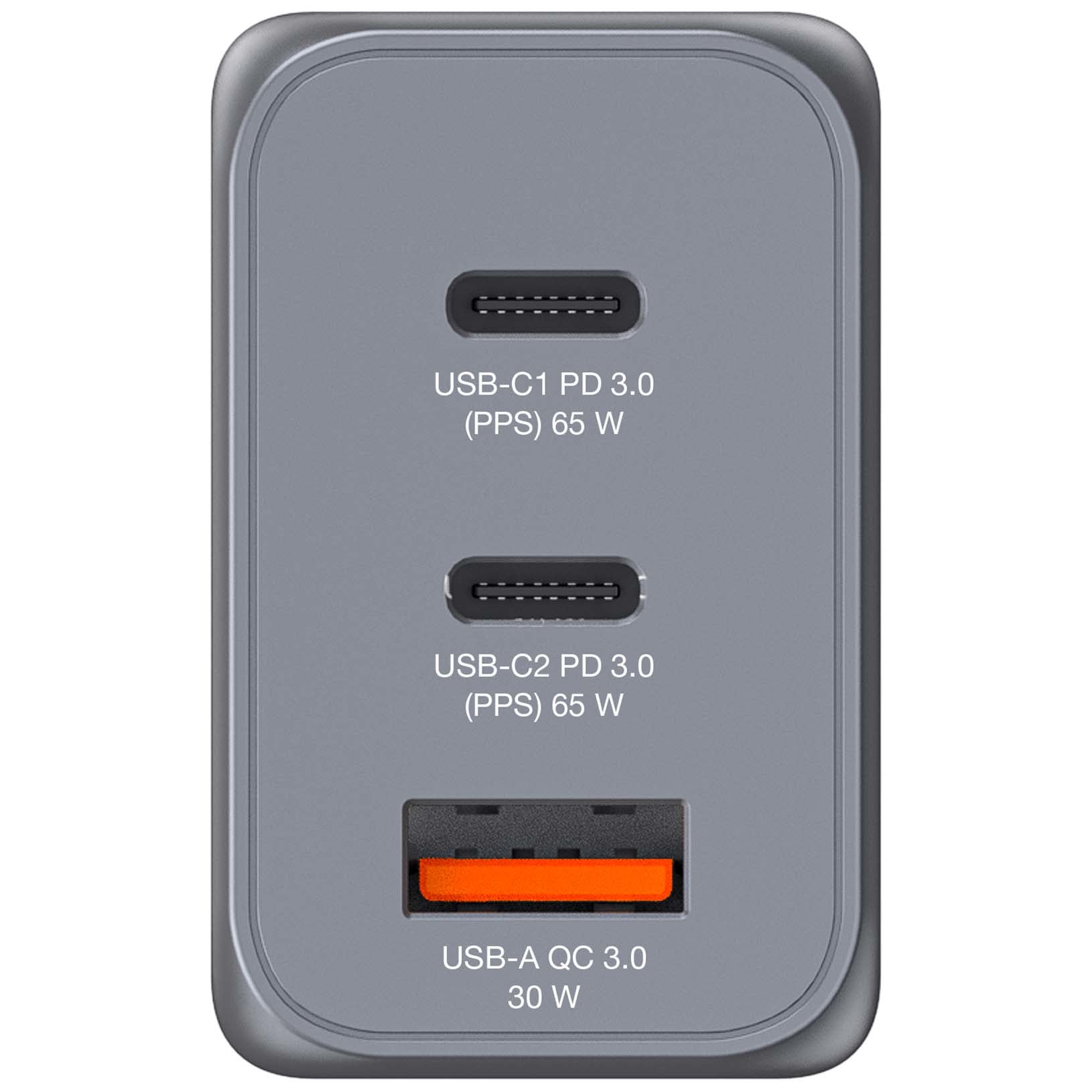 Verbatim GNC-65 USB-Ladegerät 65 W – USB-C×2, USB-A×1 – PD, PPS, QC 3.0, GaN
