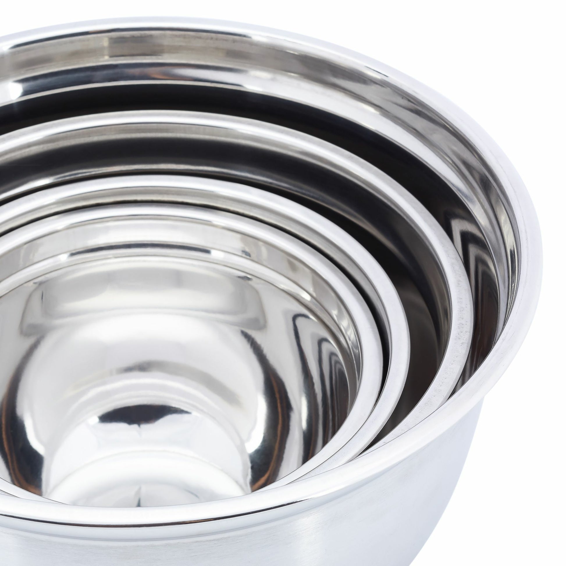 Relaxdays Schüsseln – 4-teiliges Set, 0,8/1/2/3,5 l, Ø 15,5–25,5 cm, Edelstahl, Schwarz/Silber, mit Deckel
