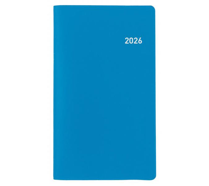 Biella Luzern Agenda – 1 Monat/2 Seiten, geheftet, 8,7 × 15,3 cm, 15 Monate Okt–Dez, 2026, blau, PEFC