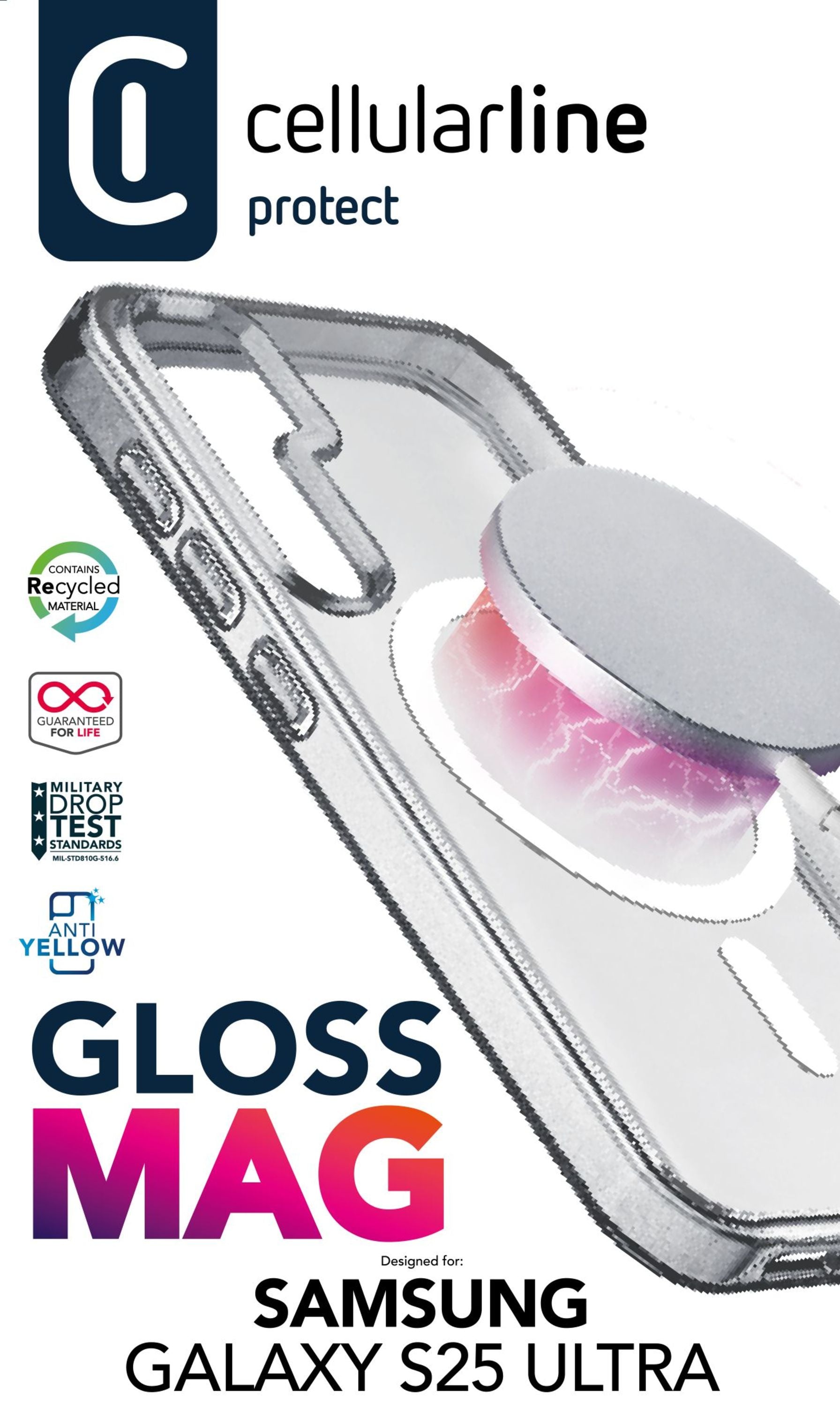 Cellularline Backcover – für Samsung Galaxy S25 Ultra – transparent – MagSafe-kompatibel