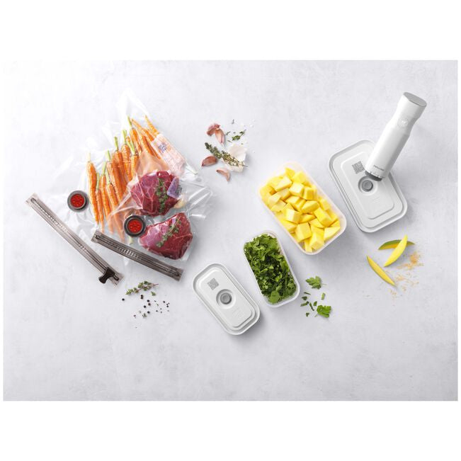 ZWILLING Vakuum-Starterset (Behälter) – 900 ml, 7 Stk., Transparent/Weiss