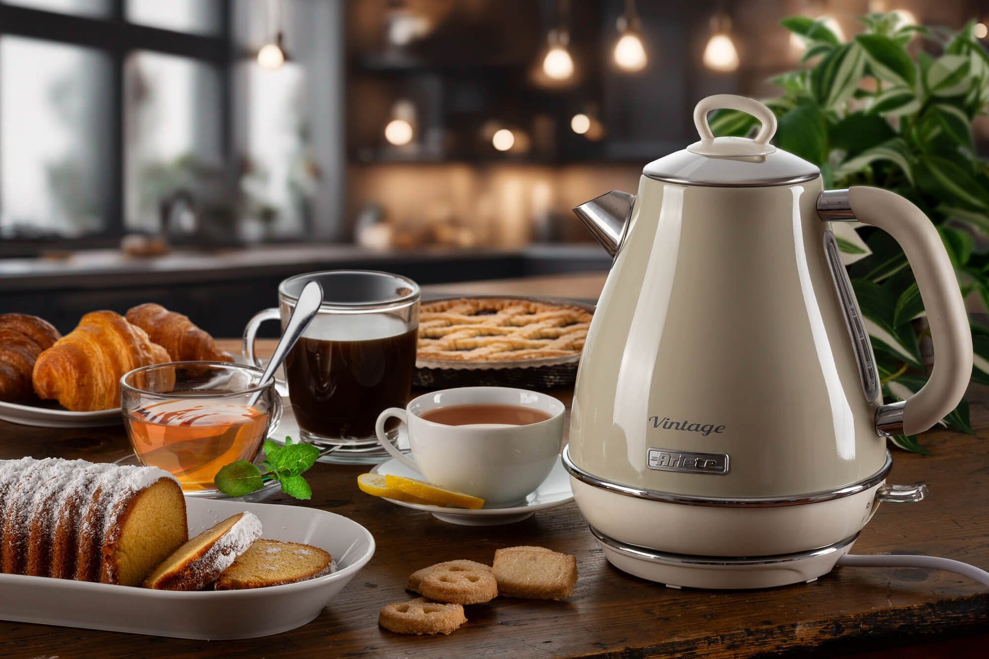 Ariete Wasserkocher – 1,7 l, Edelstahl, Creme, 2869/03