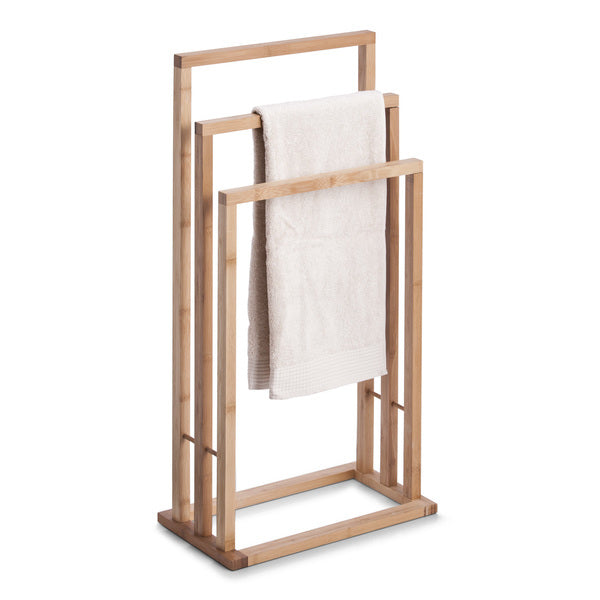 Zeller Present Handtuchständer – 3 Arme, 42×24×81,5 cm, Bambus, Holz