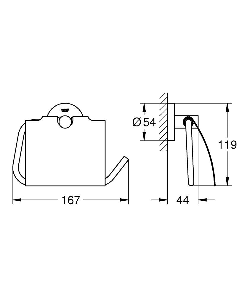 GROHE Toilettenpapierhalter – chrom, zum Bohren, mit Deckel