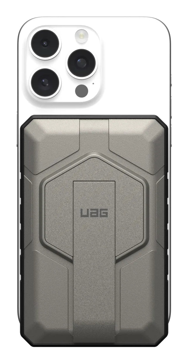 Urban Armor Gear UAG – Powerbank 10000 mAh, PD 20 W, 1× USB-C, 1× USB-A, kabelloses Laden, für Smartphones, Titanium
