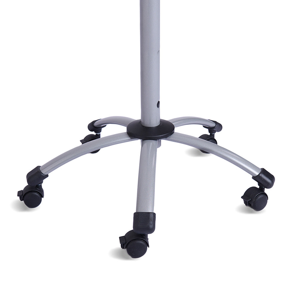 Rocada Höhenverstellbares Rednerpult 105–145 cm – mit Rollen (5) – Stahl, Silber