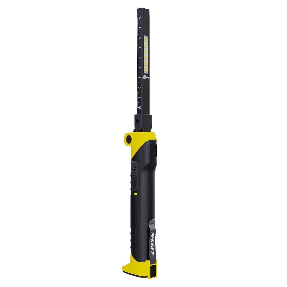 NORDRIDE Arbeitsleuchte Line Flex – 650 lm, Akku, IP65, Magnet, faltbar – Schwarz
