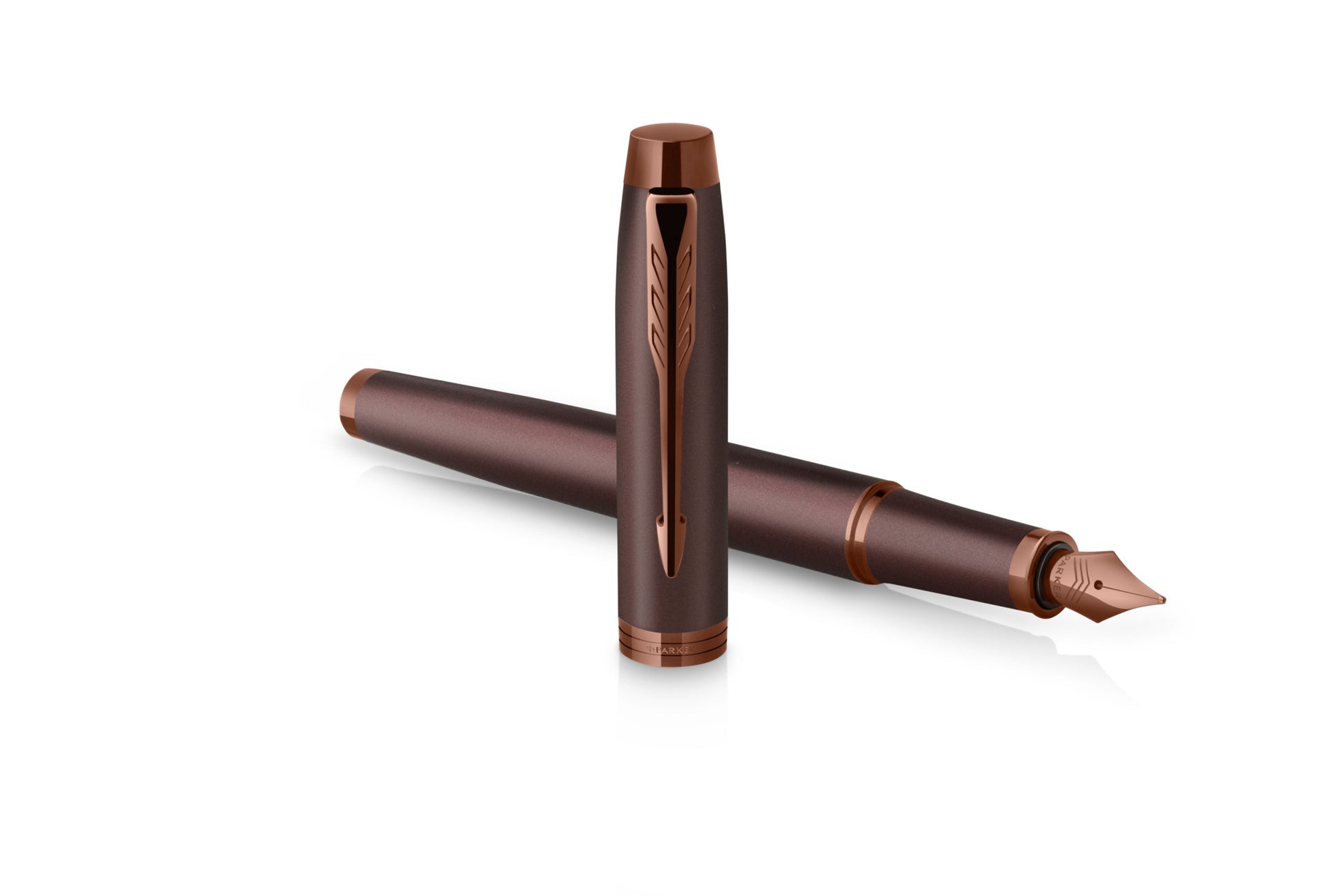Parker 2190512 – Federspitze M – für Rechts- & Linkshänder – braun, blau – Patronen