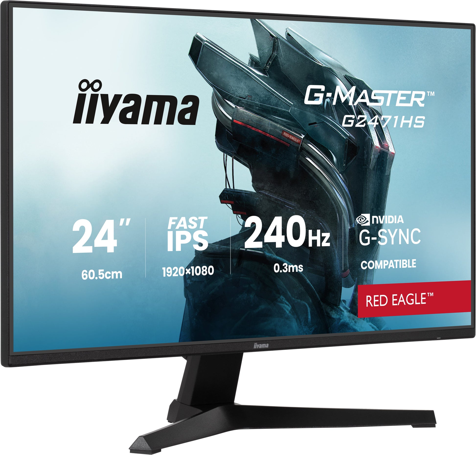 iiyama G2471HS-B1 – Monitor, 24", 1920 × 1080 (Full HD), IPS, 180 Hz, 350 cd/m²