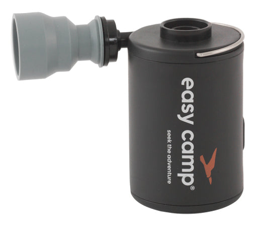 Easy Camp Allium Akku-Luftpumpe – 180 l/min, 800 mAh (Li-Ion), USB-ladebar, inkl. Ausguss & Tasche, Schwarz