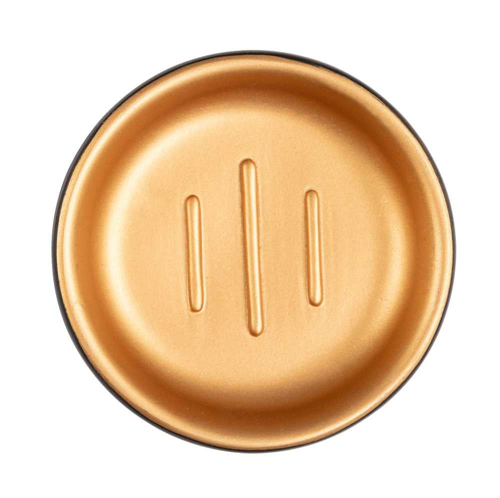 WENKO Seifenschale Palena – Ø10,5×2,5 cm, Kunststein/Polyresin, Bronze