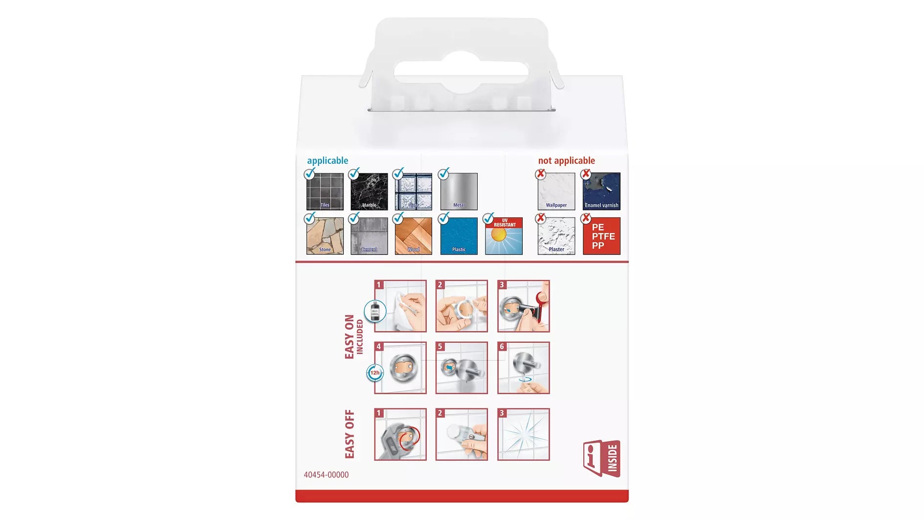 tesa Handtuchhaken – Klebemontage – 8 × 5 cm – Grau – Edelstahl